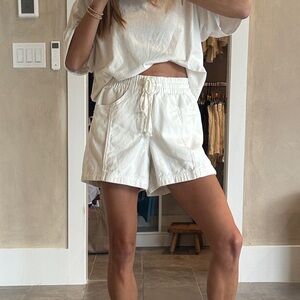 Target White Drawstring Pull-On Shorts